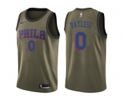 Men Nike Philadelphia 76ers #0 Jerryd Bayless Green Salute to Service NBA Swingman Jersey