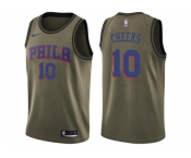 Men Nike Philadelphia 76ers #10 Maurice Cheeks Green Salute to Service NBA Swingman Jersey