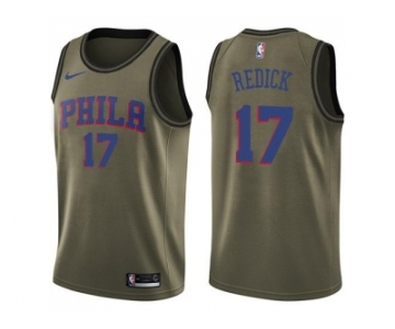 Men Nike Philadelphia 76ers #17 JJ Redick Green Salute to Service NBA Swingman Jersey