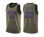 Men Nike Philadelphia 76ers #20 Markelle Fultz Green Salute to Service NBA Swingman Jersey