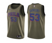 Men Nike Philadelphia 76ers #53 Darryl Dawkins Green Salute to Service NBA Swingman Jersey