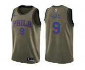 Men Nike Philadelphia 76ers #9 Dario Saric Green Salute to Service NBA Swingman Jersey