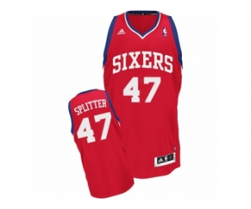 Men's Adidas Philadelphia 76ers #47 Tiago Splitter Swingman Red Road NBA Jersey