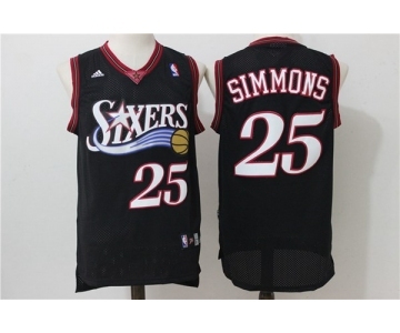 Men's NBA Philadelphia 76ers #25 Ben Simmons Black Jerseys