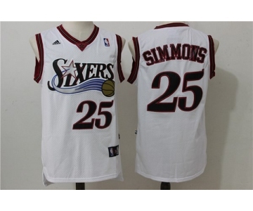 Men's NBA Philadelphia 76ers #25 Ben Simmons White Dress NBA Jersey