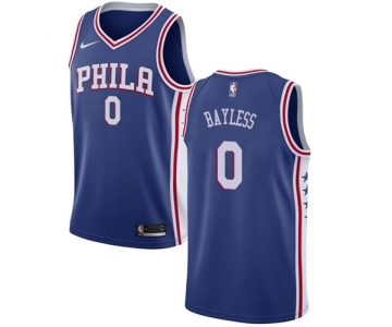 Men's Nike Philadelphia 76ers #0 Jerryd Bayless Swingman Blue Road NBA Jersey - Icon Edition
