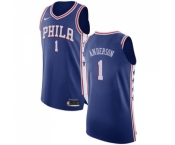 Men's Nike Philadelphia 76ers #1 Justin Anderson Authentic Blue Road NBA Jersey - Icon Edition
