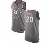 Men's Nike Philadelphia 76ers #20 Markelle Fultz Authentic Gray NBA Jersey - City Edition
