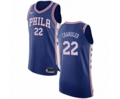 Men's Nike Philadelphia 76ers #22 Wilson Chandler Authentic Blue NBA Jersey - Icon Edition