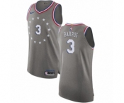 Men's Nike Philadelphia 76ers #3 Dana Barros Authentic Gray NBA Jersey - City Edition