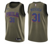 Men's Nike Philadelphia 76ers #31 Mike Muscala Swingman Green Salute to Service NBA Jersey