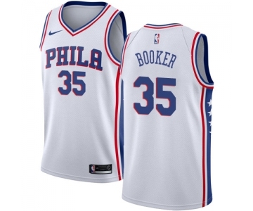 Men's Nike Philadelphia 76ers #35 Trevor Booker Swingman White NBA Jersey - Association Edition