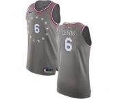 Men's Nike Philadelphia 76ers #6 Julius Erving Authentic Gray NBA Jersey - City Edition