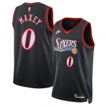 Men's Philadelphia 76ers #0 Tyrese Maxey Black 2025 Classic Edition Stitched Jersey Men's Philadelphia 76ers #0 Tyrese Maxey Black 2025 Classic Edition Stitched Jersey