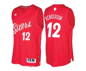 Men's Philadelphia 76ers #12 Gerald Henderson Red 2016 Christmas Day NBA Swingman Jersey