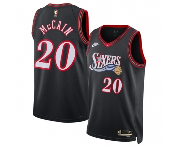 Men's Philadelphia 76ers #20 Jared McCain Jared McCain Black 2025 Classic Edition Stitched Jersey