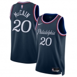 Men's Philadelphia 76ers #20 Jared McCain Navy 2025-26 City Edition Swingman Stitched Jersey Men's Philadelphia 76ers #20 Jared McCain Navy 2025-26 City Edition Swingman Stitched Jersey
