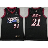 Men's Philadelphia 76ers #21 Joel Embiid Black 2025 Classic Edition Stitched Stitched Jersey Men's Philadelphia 76ers #21 Joel Embiid Black 2025 Classic Edition Stitched Stitched Jersey