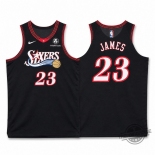 Men's Philadelphia 76ers #23 LeBron James Black 2025 Classic Edition Stitched Stitched Jersey