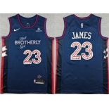 Men's Philadelphia 76ers #23 LeBron James Navy 2023-24 City Edition With Patch Stitched Jersey Men's Philadelphia 76ers #23 LeBron James Navy 2023-24 City Edition With Patch Stitched Jersey