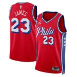 Men's Philadelphia 76ers #23 LeBron James Red 2026 Statement Edition Stitched Jersey