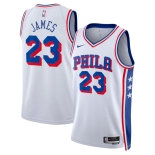 Men's Philadelphia 76ers #23 LeBron James White 2026 Association Edition Stitched Jersey