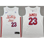Men's Philadelphia 76ers #23 LeBron James White 2026 City Edition With Patch Stitched Jersey Men's Philadelphia 76ers #23 LeBron James White 2026 City Edition With Patch Stitched Jersey