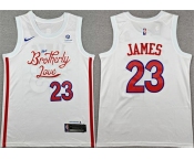 Men's Philadelphia 76ers #23 LeBron James White 2026 City Edition With Patch Stitched Jersey Men's Philadelphia 76ers #23 LeBron James White 2026 City Edition With Patch Stitched Jersey