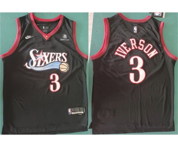 Men's Philadelphia 76ers #3 Allen Iverson Black 2025 Classic Edition Stitched Stitched Jersey1