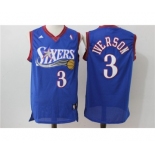 Mens Philadelphia 76ers #3 Allen Iverson Mitchell & Ness Blue Authentic Basketball Jersey