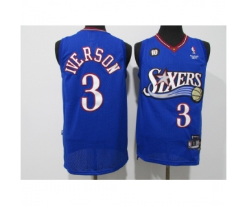 Men's Philadelphia 76ers #3 Dana Barros Blue Swingman Basketball Jersey