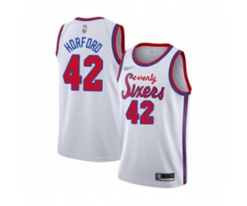 Men's Philadelphia 76ers #42 Al Horford Authentic White Hardwood Classics Basketball Jersey
