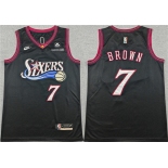 Men's Philadelphia 76ers #7 Jaylen Brown Black 2026 Classic Edition Stitched Jersey Men's Philadelphia 76ers #7 Jaylen Brown Black 2026 Classic Edition Stitched Jersey