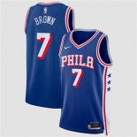 Men's Philadelphia 76ers #7 Jaylen Brown Royal 2026 Icon Edition Stitched Jersey