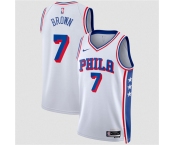 Men's Philadelphia 76ers #7 Jaylen Brown White 2026 Association Edition Stitched Jersey Men's Philadelphia 76ers #7 Jaylen Brown White 2026 Association Edition Stitched Jersey