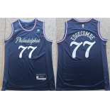 Men's Philadelphia 76ers #77 V. J. Edgecombe Navy 2025-26 City Edition Stitched Jersey