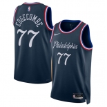 Men's Philadelphia 76ers #77 V. J. Edgecombe Navy 2025-26 City Edition Swingman Stitched Jersey Men's Philadelphia 76ers #77 V. J. Edgecombe Navy 2025-26 City Edition Swingman Stitched Jersey