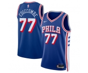 Men's Philadelphia 76ers #77 V. J. Edgecombe Royal 2025 Draft Icon Edition Stitched Jersey