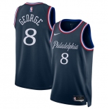 Men's Philadelphia 76ers #8 Paul George Navy 2025-26 City Edition Swingman Stitched Jersey Men's Philadelphia 76ers #8 Paul George Navy 2025-26 City Edition Swingman Stitched Jersey