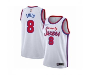 Men's Philadelphia 76ers #8 Zhaire Smith Authentic White Hardwood Classics Basketball Jersey