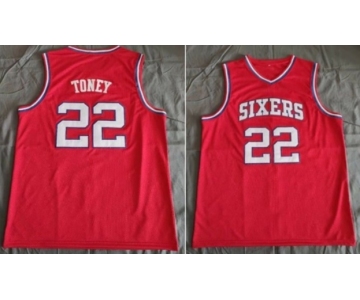 NBA Men Philadelphia 76ers #22 Toney Red Throwback The Answer Stitched Jersey