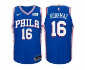 Nike NBA Philadelphia 76ers #16 Furkan Korkmaz Jersey 2017-18 New Season Blue Jersey