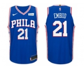Nike NBA Philadelphia 76ers #21 Joel Embiid Jersey 2017-18 New Season Blue Jersey