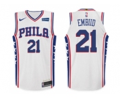Nike NBA Philadelphia 76ers #21 Joel Embiid Jersey 2017-18 New Season White Jersey