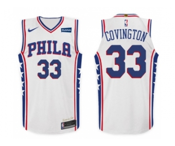 Nike NBA Philadelphia 76ers #33 Robert Covington Jersey 2017-18 New Season White Jersey