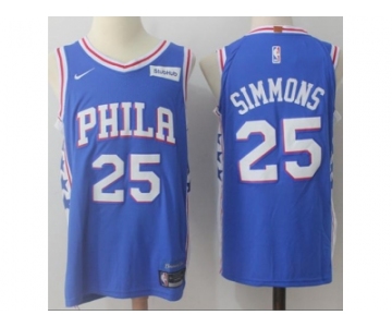Nike Philadelphia 76ers #25 Ben Simmons Blue Stitched NBA Jersey