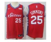 Nike Philadelphia 76ers #25 Ben Simmons Red NBA Swingman Jersey