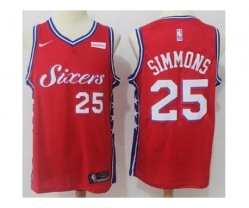 Nike Philadelphia 76ers #25 Ben Simmons Red NBA Swingman Jersey