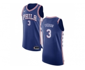 Nike Philadelphia 76ers #3 Allen Iverson Blue NBA Authentic Icon Edition Jersey