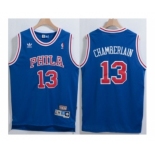 Philadelphia 76ers #13 Wilt Chamberlain Blue Throwback Stitched NBA Jersey